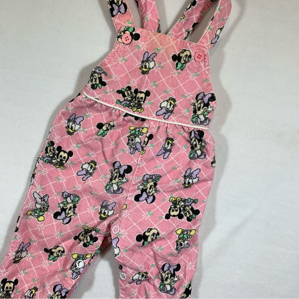 Vintage Disney Babies By Confetti Kids Minnie Mouse Corduroy Overalls 0-6 Months
